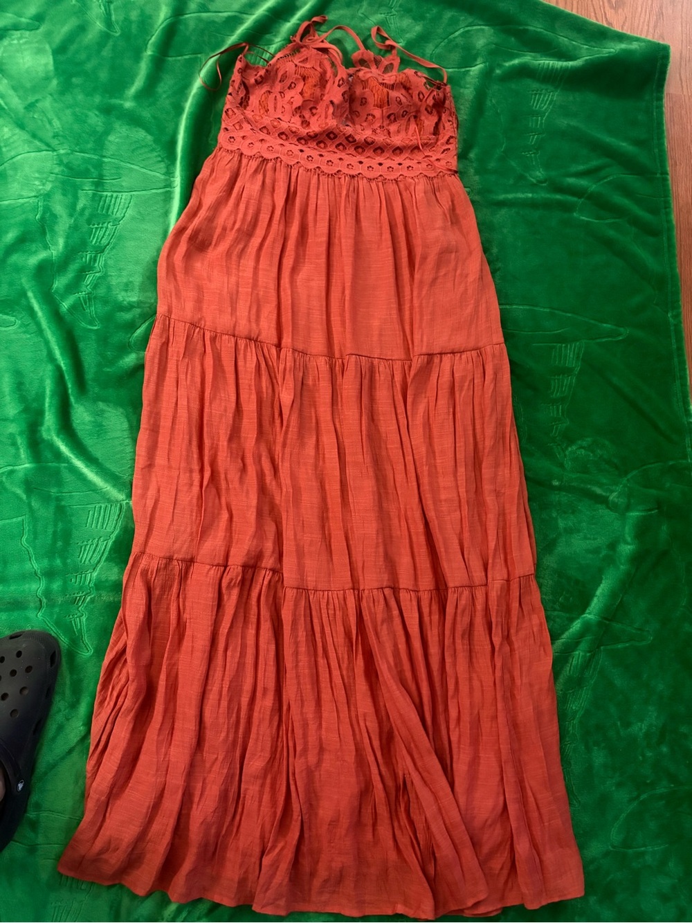 Baltic Born Burnt Orange Tiered Maxi Dress